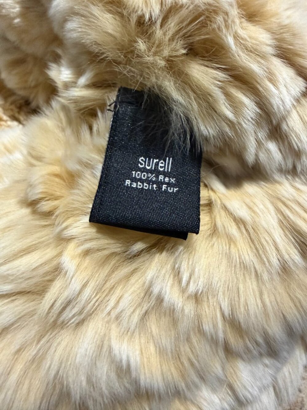 Surell - Rex Rabbit Fur Textile Infinity Loop Scarf - Blush - Picture 2 of 3